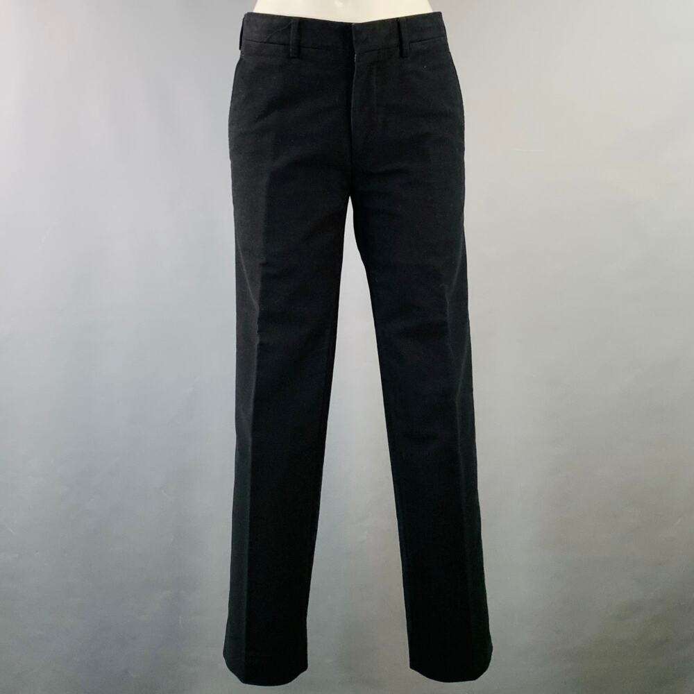 PRADA Size 38 Regular Black Velvet Cotton Blend Notch Lapel Suit - Picture 4 of 13
